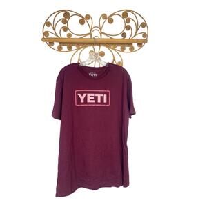 Yeti Logo badge men's t-shirt red purple short sleeve XL
